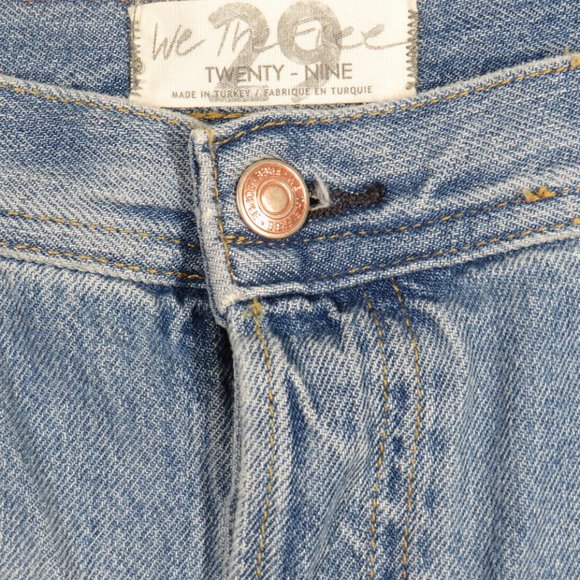 29 Waist, Free People Light Stone Wash Distressed Straight  Leg Cropped Jean - Picture 6 of 9